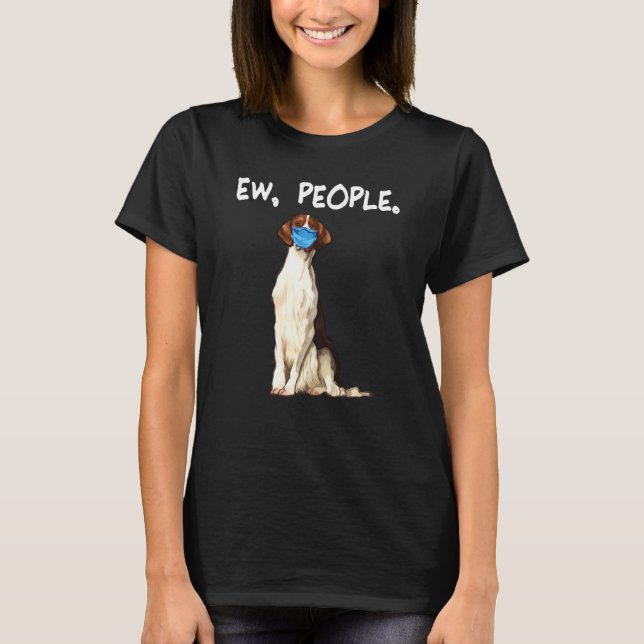 T-shirt Irlandais Rouge Et Blanc Setter Ew Chien Portant L (Devant)