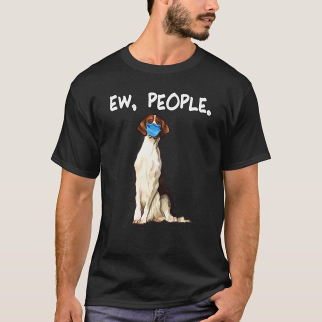 T-shirt Irlandais Rouge Et Blanc Setter Ew Chien Portant L (Devant)