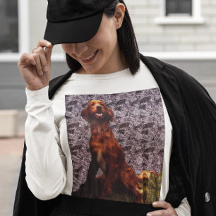 T-shirt irlandais Setter and Patterned Concrete Wa