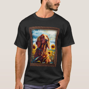 T-shirt Irlandais Setter Painting Fleur de tournesol Maman