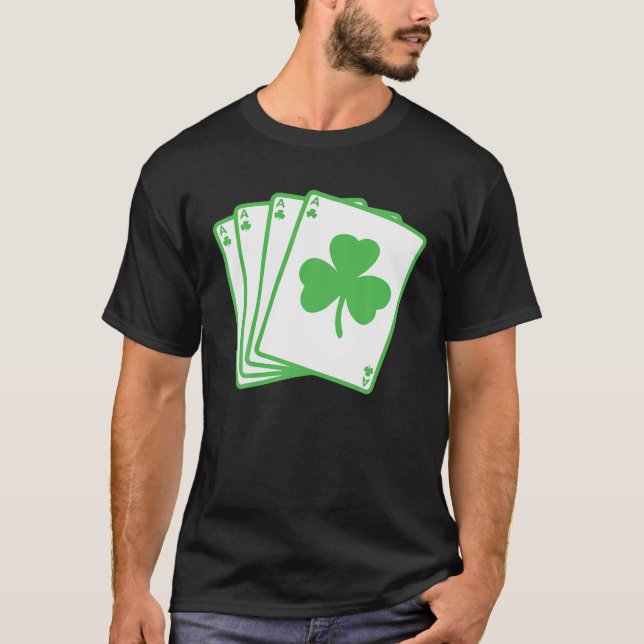 T-shirt Irlandais Shamrock Jouer des cartes drôle St. Patr (Devant)