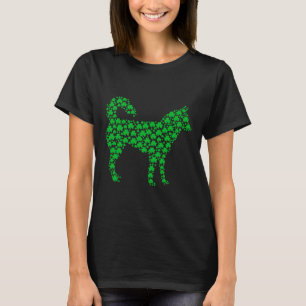 T-shirt Irlandais Sibérie Husky Chien Log Shamrock St Patr