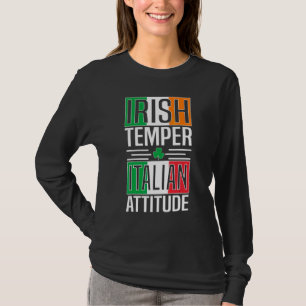 T-shirt Irlandais Temper Italien Attitude Jour de la Saint