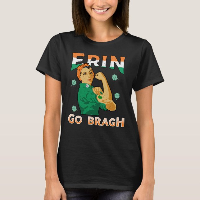 T-shirt Irlandaise Pride Chemise Rosie Riveter Erin Go Bra (Devant)