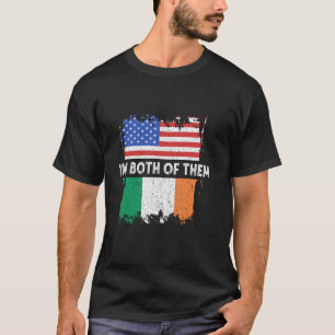 T-shirt Irlande Amérique USA Je suis tous les deux irlanda