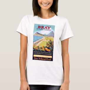 T-shirt Irlande Bray Poster Vintage voyage restauré