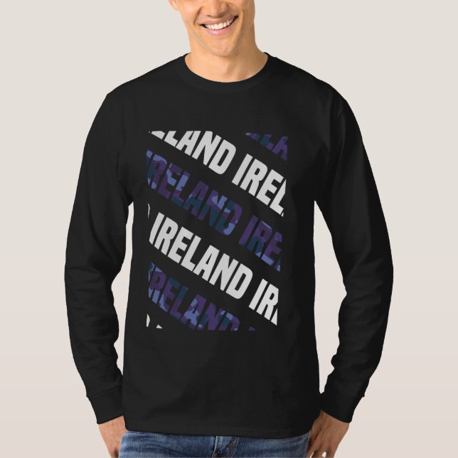 T-shirt Irlande Camouflage violet Motif Camo (Devant)