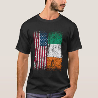 T-shirt Irlande Drapeau Américain Cadeau Américain Né Irla