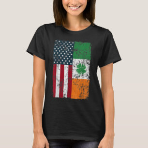 T-shirt Irlande Drapeau américain Double Citoyen Distr Pat