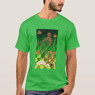 T-shirt IRLANDE HARP, OR VERT SHAMROCK St Patrick's Day