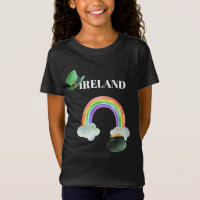 *~* IRLANDE ISLANDE Rainbow Pot of Gold Girl T-shi