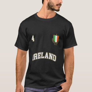 T-shirt Irlande Numéro 4 Équipe de football Sports Drapeau