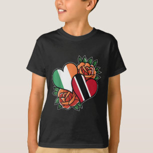 T-shirt Irlande Trinité-Et-Tobago Drapeau Coeur moitié irl