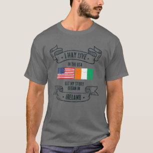 T-shirt Irlande vintage Drapeau Américain USA Irlandais R
