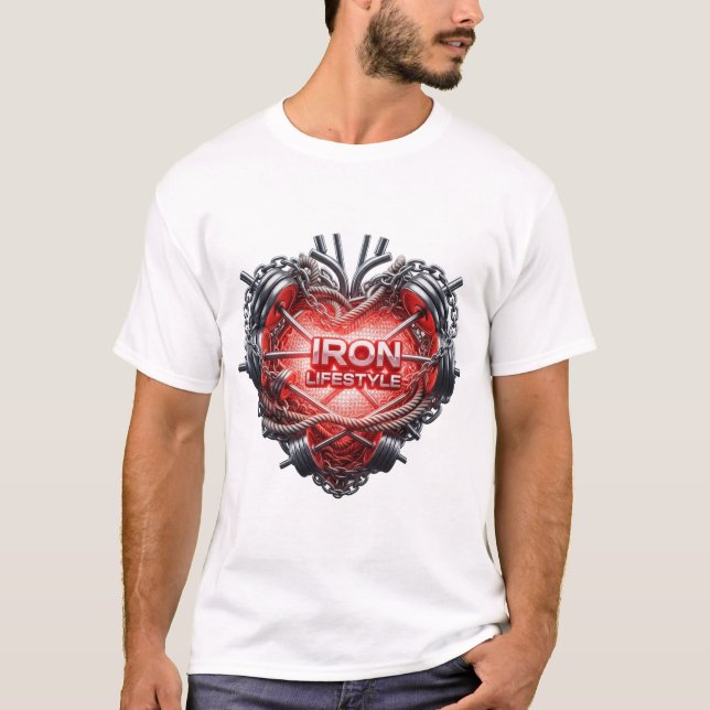 T-shirt Iron Lifestyle Gym Coeur - Hardcore Bodybuilding M (Devant)