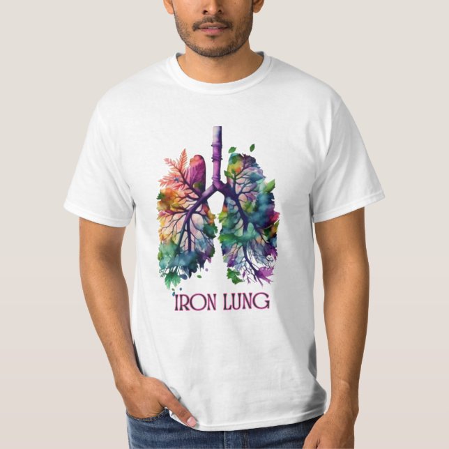 T-shirt Iron Lung Art – Artistic Lung Illustration with Fl (Devant)