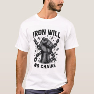 T-shirt Iron Will No Chains - Texte de motivation