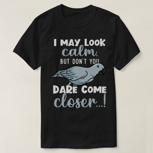T-shirt Ironic Quote Angry Parrot African Grey Parrot Prem (Design devant)