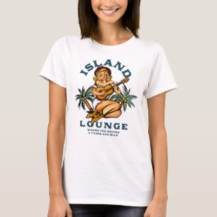 T-shirt Island Lounge Musicien Tropical Tattoo Guitare Gir