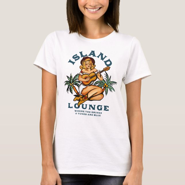 T-shirt Island Lounge Musicien Tropical Tattoo Guitare Gir (Devant)