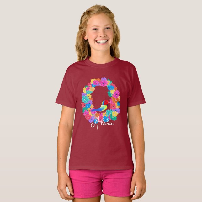 T-shirt Island Rustic Bird 'Aloha'  (Devant entier)