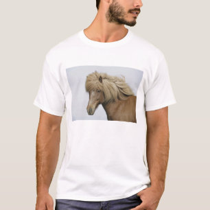 T-shirt Islande. Portrait d'un cheval islandais.