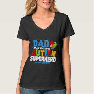 T-shirt Ism Papa D'Un Autisme Awesome Superhero Autisme Aw