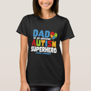 T-shirt Ism Papa D'Un Autisme Awesome Superhero Autisme Aw