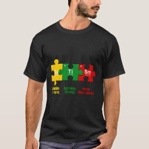 T-shirt Ism Puzzle Chemistry Time Table Elements Autism Aw