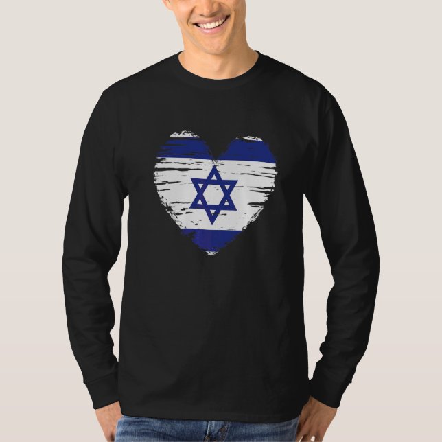 T-shirt Israël Coeur Drapeau israélien Fierté israélienne (Devant)