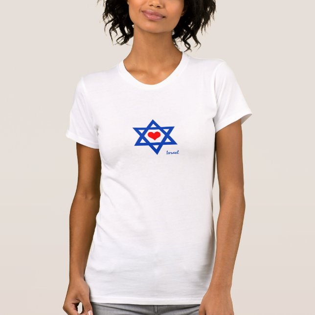 T-shirt Israël Coeur et amour Drapeau d'Israël, voyage / s (Devant)