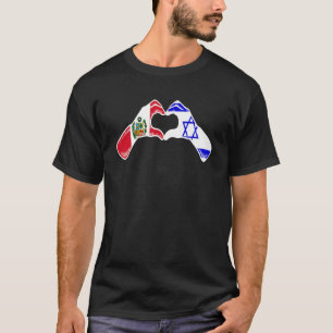 T-shirt Isreal Pérou Drapeau Isreali Coeur péruvien