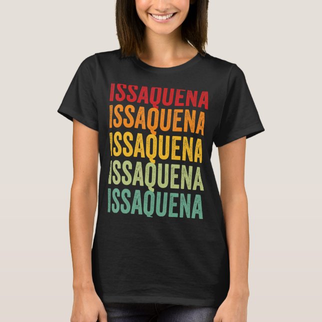 T-shirt Issaquena Comté Mississippi Design de texte arc-en (Devant)