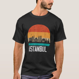 T-shirt Istanbul Turquie Retro Vintage Sunset Skyline Ista