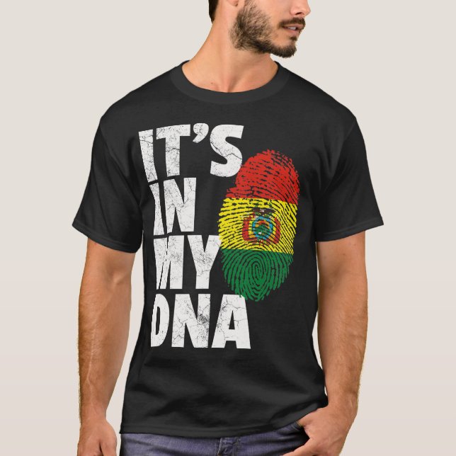 T-shirt IT_S DANS MON ADN Bolivie Drapeau Hommes Femmes Pr (Devant)