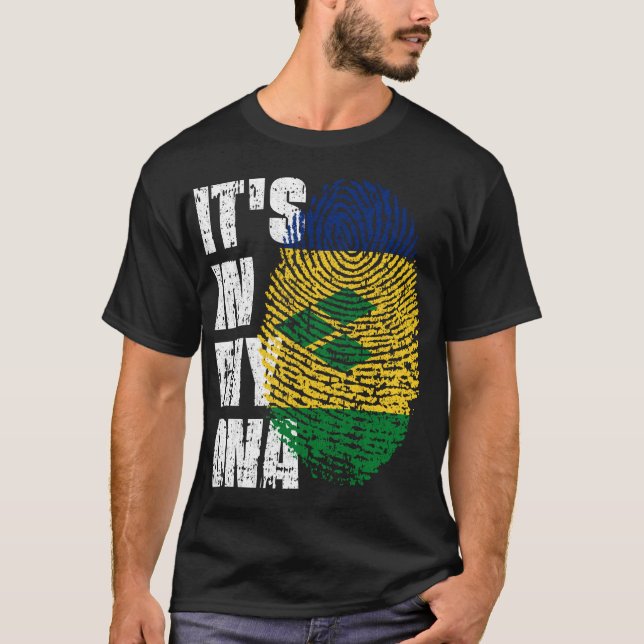 T-shirt IT_S DANS MON ADN St. Vincent _ Grenadines Drapeau (Devant)