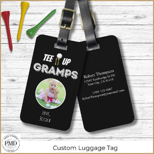 T-Shirt It Up Gramps Custom Foto Vathers Day Black Gepäckanhänger