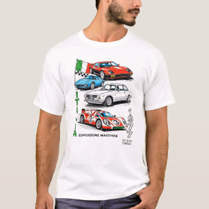 T-shirt Italia 1977 Classique Affiche de Voiture de Sport 