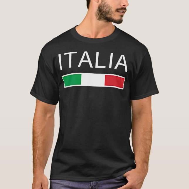 T-shirt Italia Drapeau Italie Italiano Patrimoine Famille  (Devant)