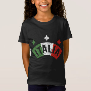 T-Shirt Italia Drapeau Italien Distorsion Italie Famille