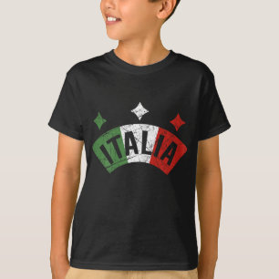 T-shirt Italia Drapeau Italien Distorsion Italie Famille