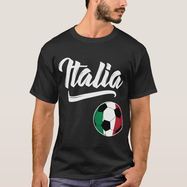 T-shirt Italia Football Italie Drapeau Football Italiano (Devant)