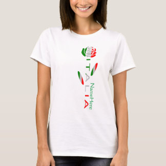 T-shirt Italia Rosa Bandeira Green Personalized Women's