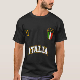 T-shirt Italia Team Sports Numéro 11 Football Italien Drap