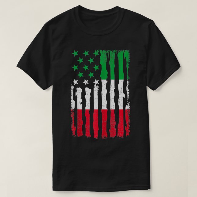 T-shirt Italian American Pride USA Flag Italy Roots  (Design devant)