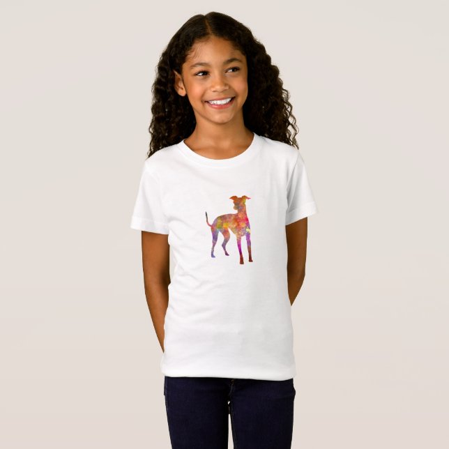T-Shirt Italian Greyhound in watercolor (Devant entier)