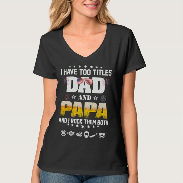 T-shirt Italian Papa American Dad  for Men Plus Size (Devant)
