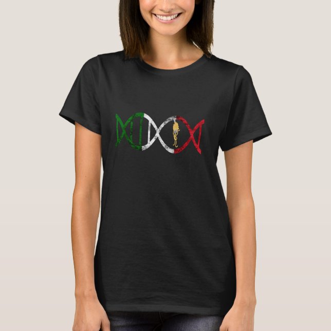 T-shirt Italian Roots Spaghetti Dna Carbonara Bolognese Co (Devant)