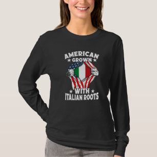 T-shirt Italie Américaine Croissance Avec Racines Italienn