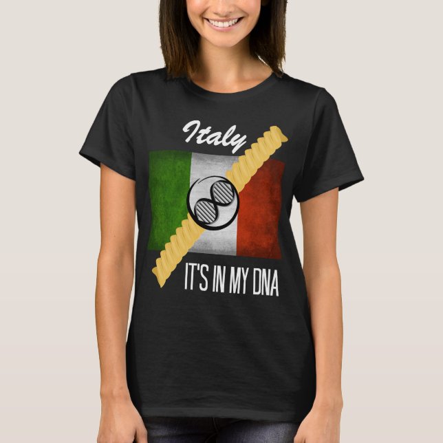 T-shirt Italie C'est dans mon ADN Molecule Drapeau Italien (Devant)